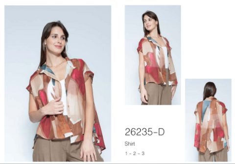 BLUEBERRY ITALIA LINEN LOOSE SHIRT | STYLE 26235-D