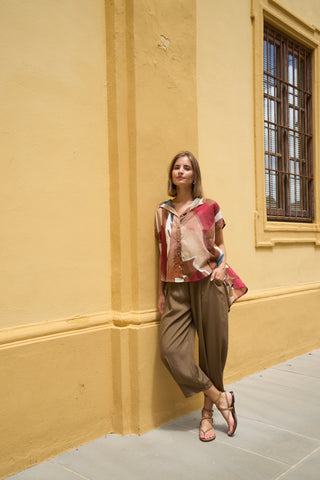 BLUEBERRY ITALIA LINEN LOOSE SHIRT | STYLE 26235-D
