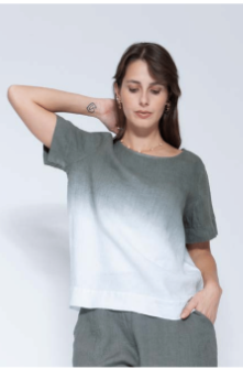 BLUEBERRY ITALIA LINEN LINEN TOP | STYLE 26253-SF