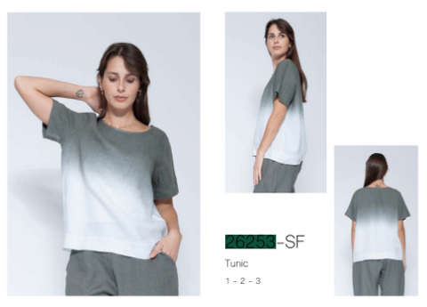 BLUEBERRY ITALIA LINEN LINEN TOP | STYLE 26253-SF