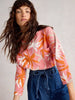 White Stuff DEMI DOLMAN MID SLEEVE TOP in CORAL MULTI Style WS444318