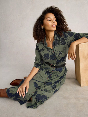 White Stuff Rua Jersey Collared Shirt Dress Style WS444340
