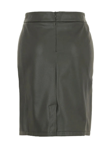 PRE ORDER  DOLECZZA 74129 black faux leather skirt