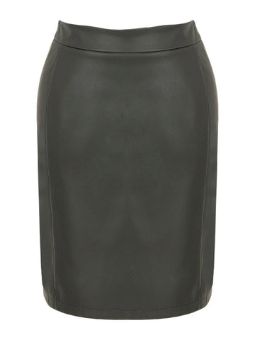 PRE ORDER  DOLECZZA 74129 black faux leather skirt