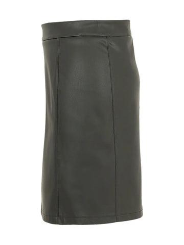 PRE ORDER  DOLECZZA 74129 black faux leather skirt