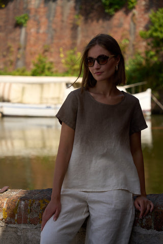 BLUEBERRY ITALIA LINEN SHIRT | STYLE 9758