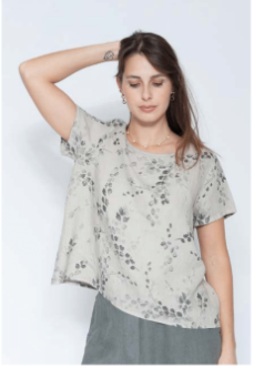 BLUEBERRY ITALIA LINEN PRINTED SHIRT | STYLE 9758-7
