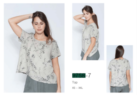 BLUEBERRY ITALIA LINEN PRINTED SHIRT | STYLE 9758-7