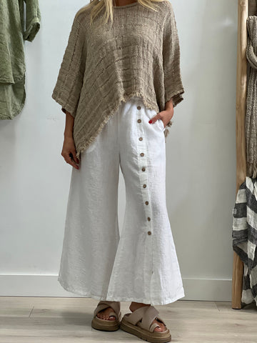 Bruna Button Wide Legged | Linen Pants