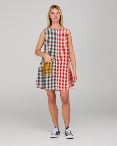 BOOM SHANKAR Gillie Dress - Spliced Seersucker Style W26DR79