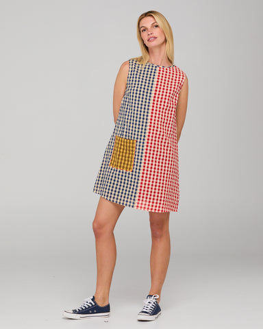 BOOM SHANKAR Gillie Dress - Spliced Seersucker Style W26DR79