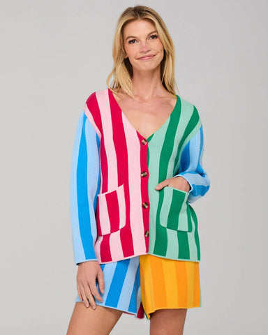 BOOM SHANKAR Rainbow Cardigan - Rainbow Stripe Style W26CR17