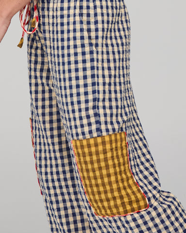 BOOM SHANKAR Evelina Pant- Navy Seersucker Style W26LP66