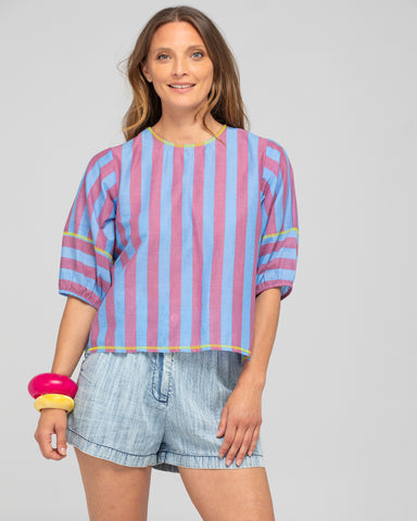 BOOM SHANKAR Ava Top - Capri Blue