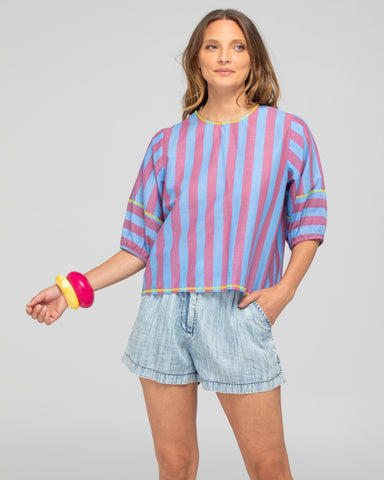 BOOM SHANKAR Ava Top - Capri Blue