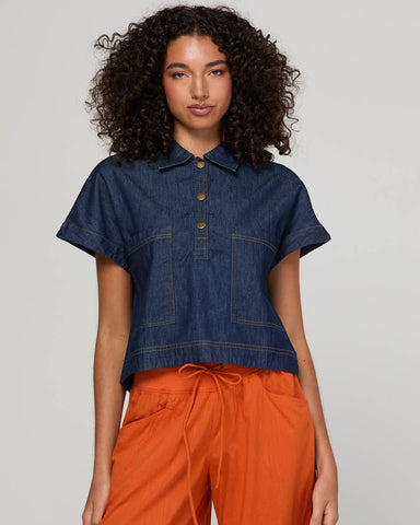 BOOM SHANKAR Fumiko Top - Dark Denim | SS26TP99