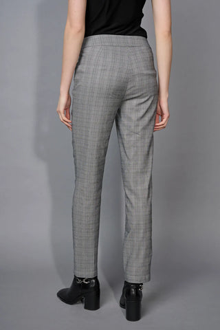 PICADILLY Plaid Bengaline Piping Detailed Straight-Leg Full-Length Pants - STYLE FM030EO