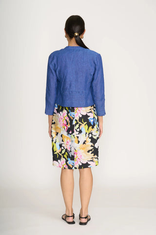 Foil Gather Together Jacket in Capri - FO8321