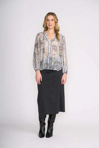 FOIL PIPELINE BLOUSE IN GLOBE STYLE FO8510