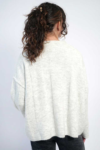 Foil Tread Softly Sweater in Silver