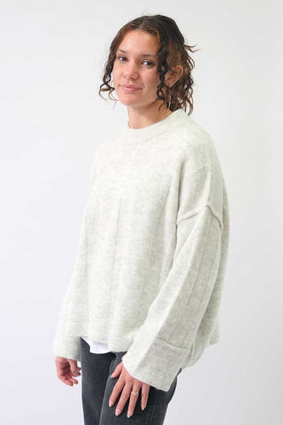 Foil Tread Softly Sweater in Silver