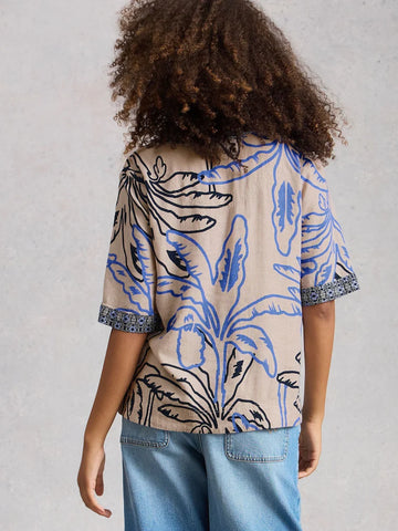 White Stuff Natural Ash Linen Blend Top | STYLE WS445247