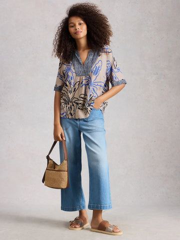 White Stuff Natural Ash Linen Blend Top | STYLE WS445247