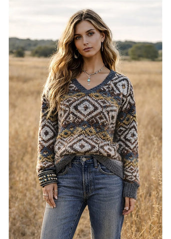CIENNA Sundance Sweater in Comb Blue