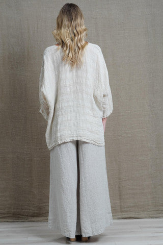 RUSTIC linen Mia Linen Pants Chambray Oat- MIA651