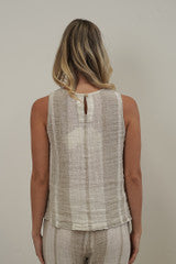RUSTIC linen Mirabella Top Reseda Stripey