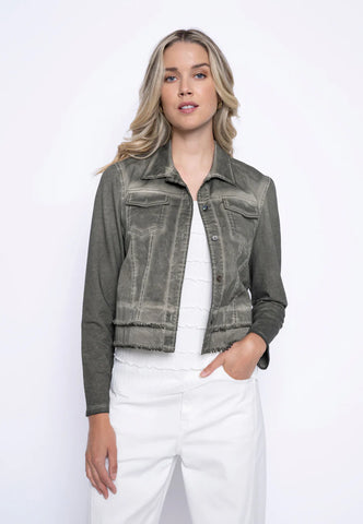 PICADILLY Lace Trim Denim Jacket- Style G6426