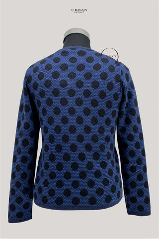 Mansted Denmark Sne Spot & Dot Cardigan in Navy