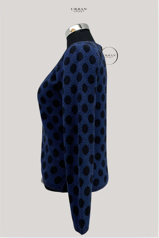 Mansted Denmark Sne Spot & Dot Cardigan in Navy