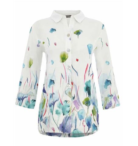Dolcezza 'Misty Blossom' Linen Blouse - Style 25781