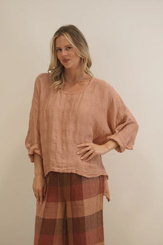 Rustic Linen Valentina Top Top Cameo Brown Combo | Style VAL306