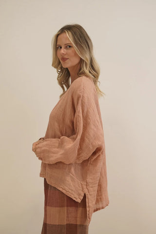 Rustic Linen Valentina Top Top Cameo Brown Combo | Style VAL306
