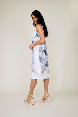 Dolcezza 'Indigo Melody' Linen Sleeveless Dress - Style 25792