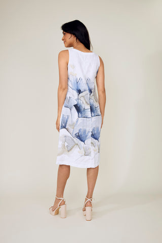 Dolcezza 'Indigo Melody' Linen Sleeveless Dress - Style 25792