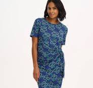 SUGARHILL Emersyn Jersey Midi Dress - Bright Navy, Star Snakes- D1285