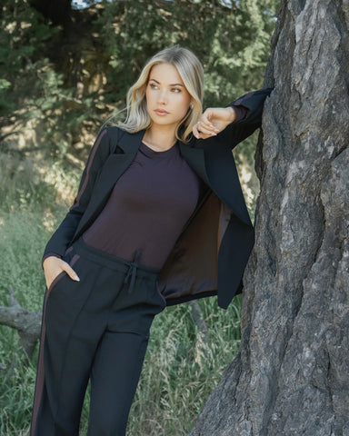 KNEWE Clementine Blazer - Black/Raisin - Style K6031