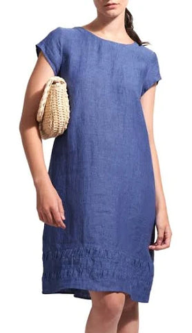 FOIL Crowd Pleaser Linen Dress in Capri - FO8320