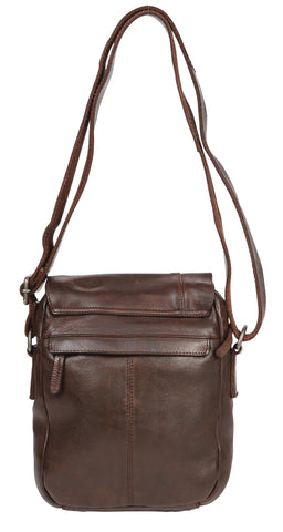 Brown Mens Vintage Look Crossbody Bag - Cavalli 